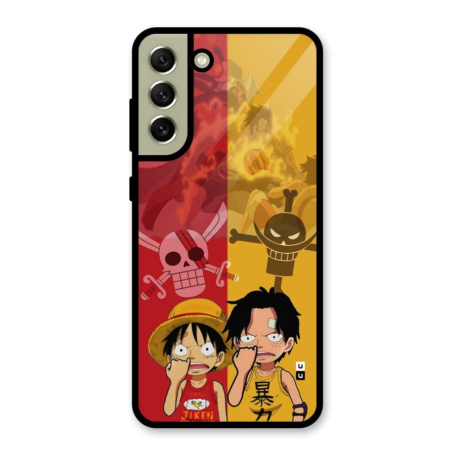 Luffy And Ace Glass Back Case for Galaxy S21 FE 5G