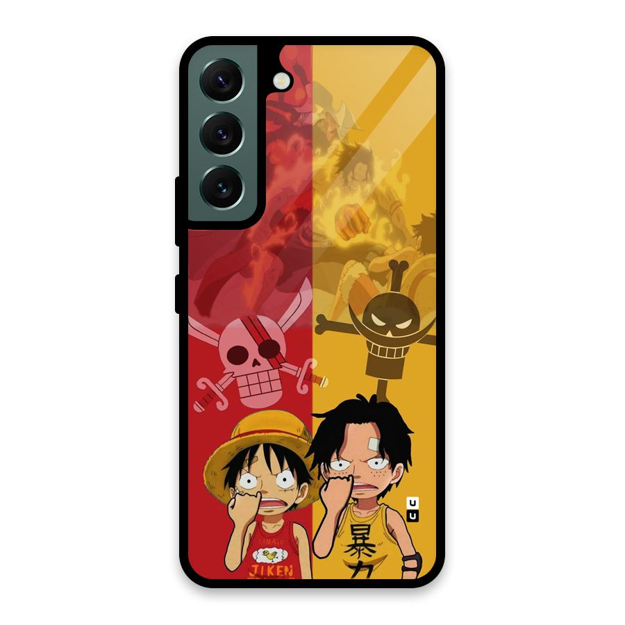 Luffy And Ace Glass Back Case for Galaxy S22 5G