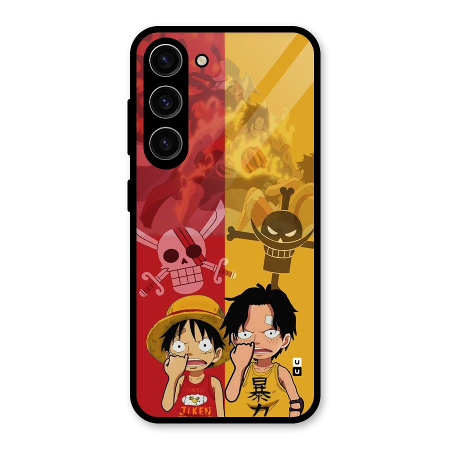 Luffy And Ace Glass Back Case for Galaxy S23