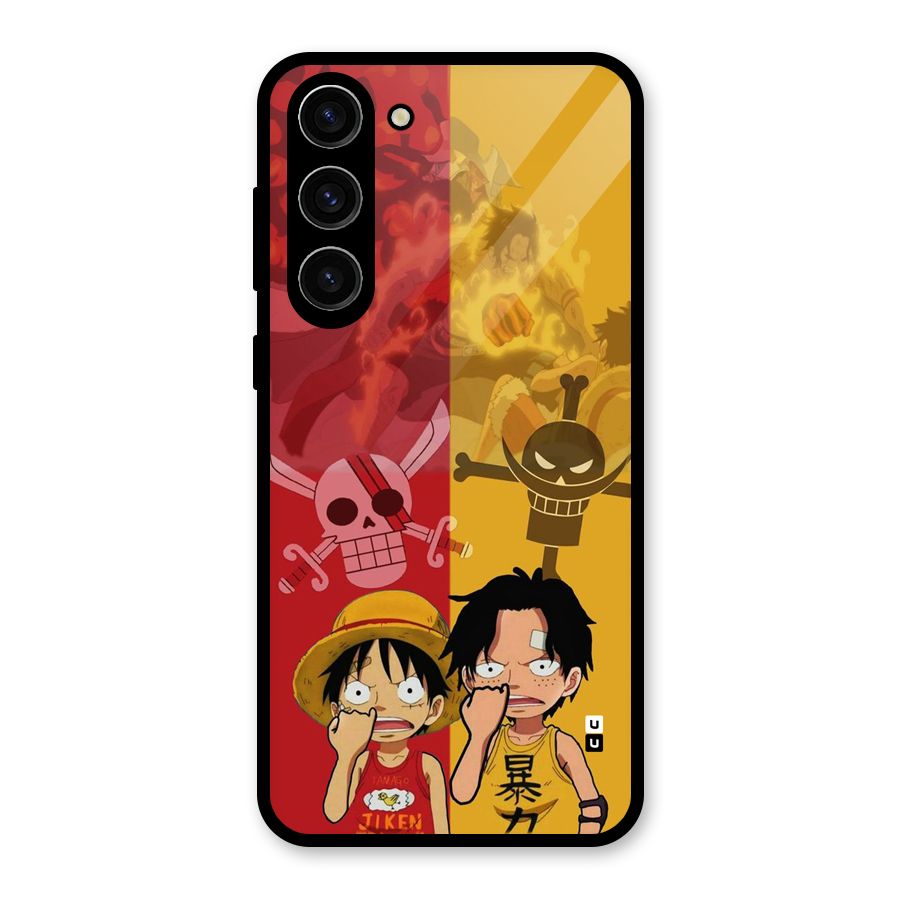 Luffy And Ace Glass Back Case for Galaxy S23 Plus
