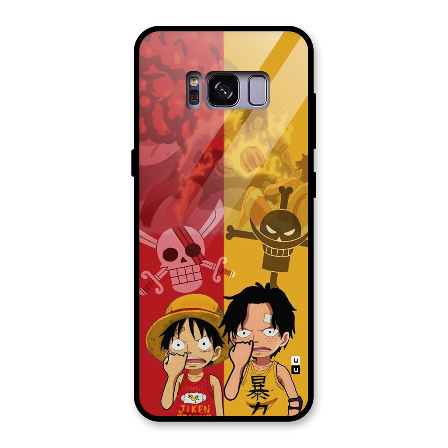 Luffy And Ace Glass Back Case for Galaxy S8