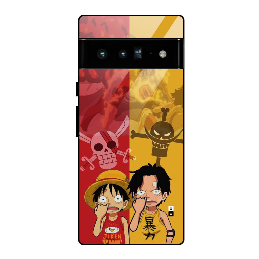 Luffy And Ace Glass Back Case for Google Pixel 6 Pro