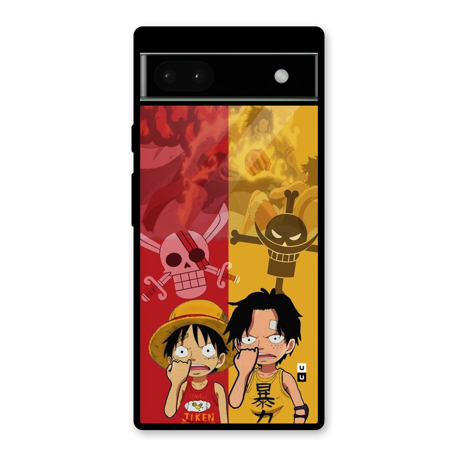Luffy And Ace Glass Back Case for Google Pixel 6a