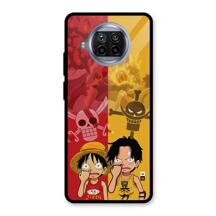 Luffy And Ace Glass Back Case for Mi 10i