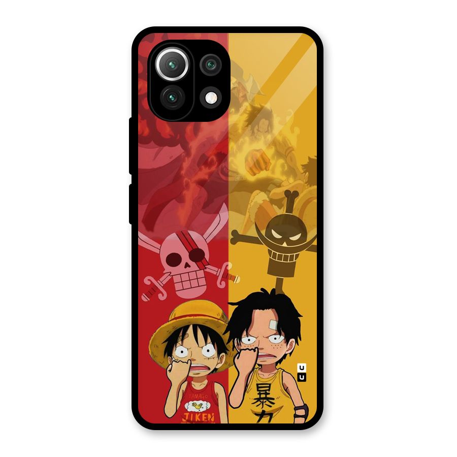 Luffy And Ace Glass Back Case for Mi 11 Lite