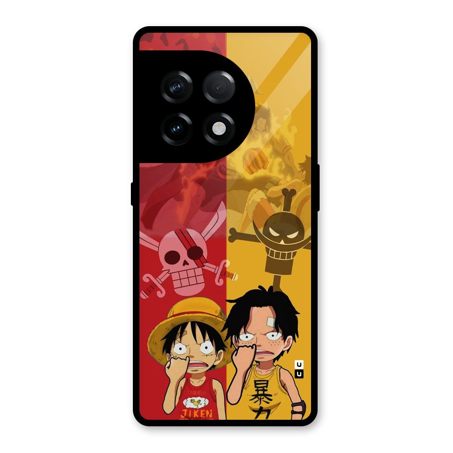 Luffy And Ace Glass Back Case for OnePlus 11R