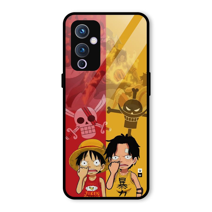 Luffy And Ace Glass Back Case for OnePlus 9