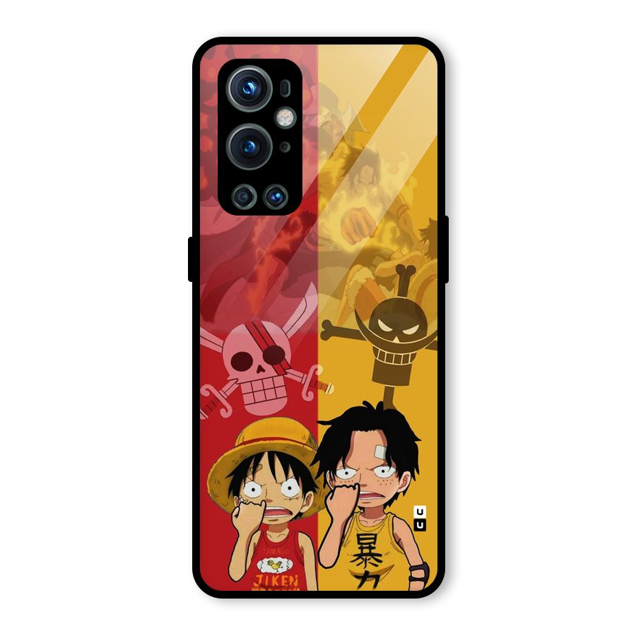 Luffy And Ace Glass Back Case for OnePlus 9 Pro