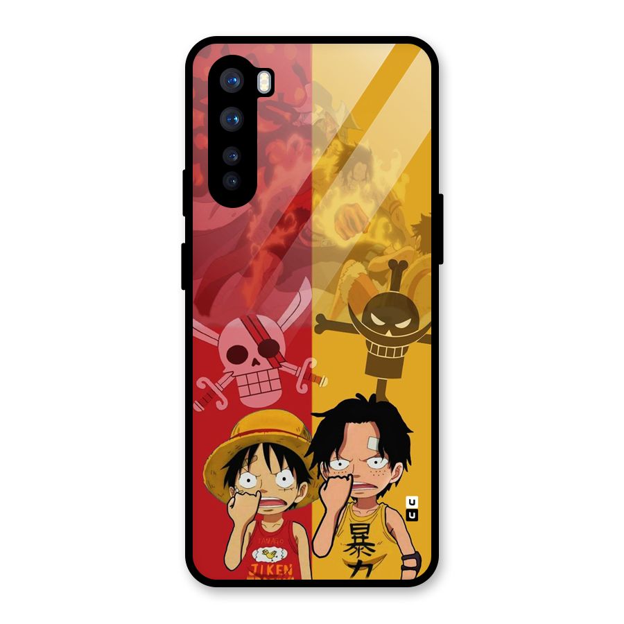 Luffy And Ace Glass Back Case for OnePlus Nord
