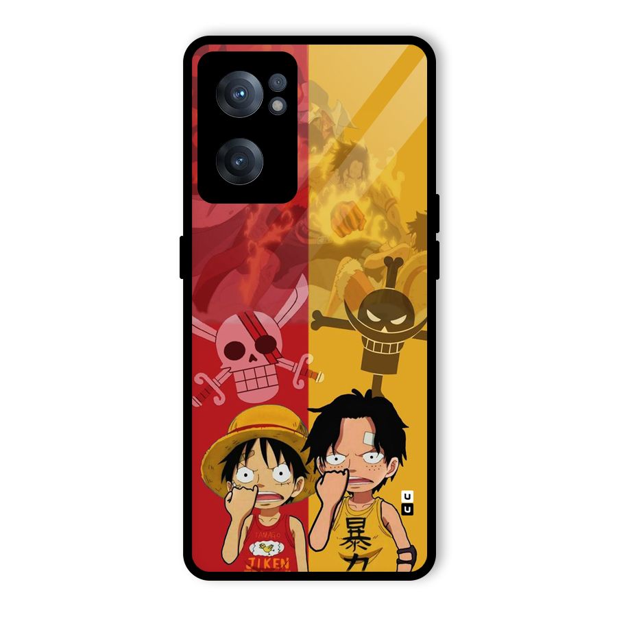 Luffy And Ace Glass Back Case for OnePlus Nord CE 2 5G