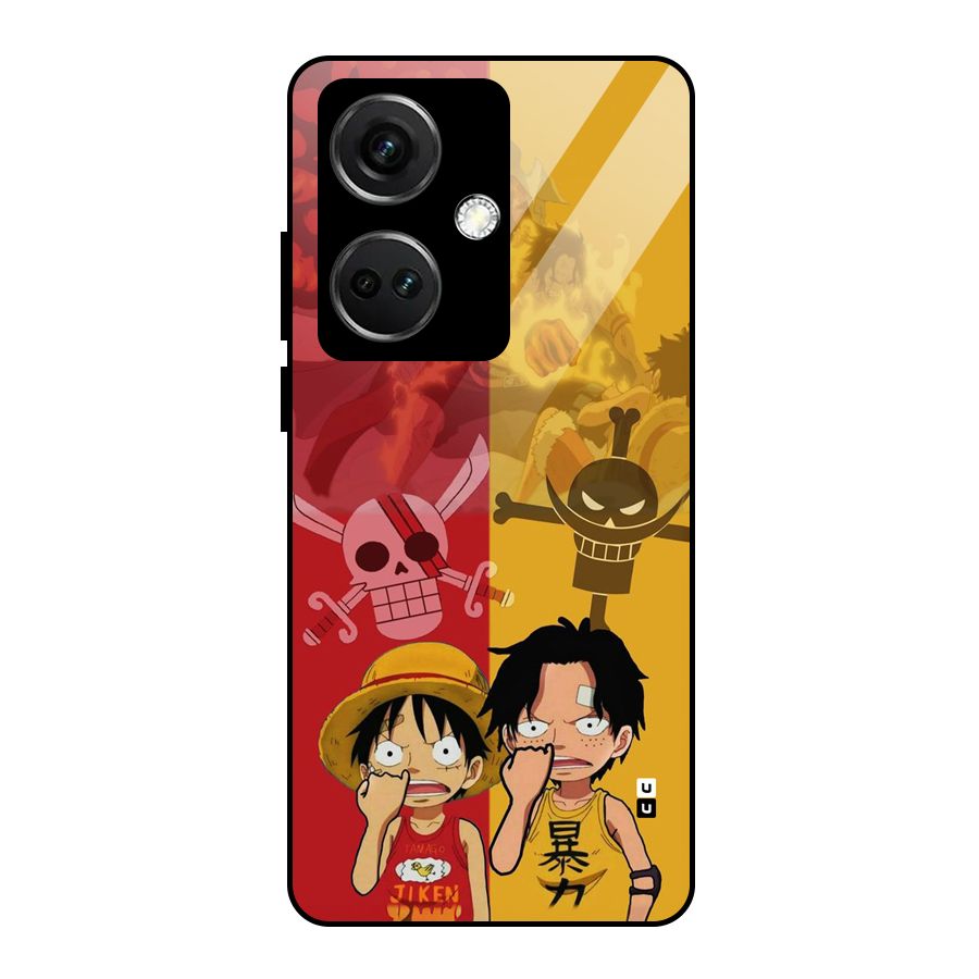 Luffy And Ace Glass Back Case for OnePlus Nord CE 3 5G