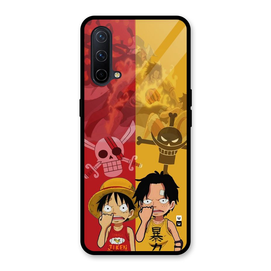 Luffy And Ace Glass Back Case for OnePlus Nord CE 5G