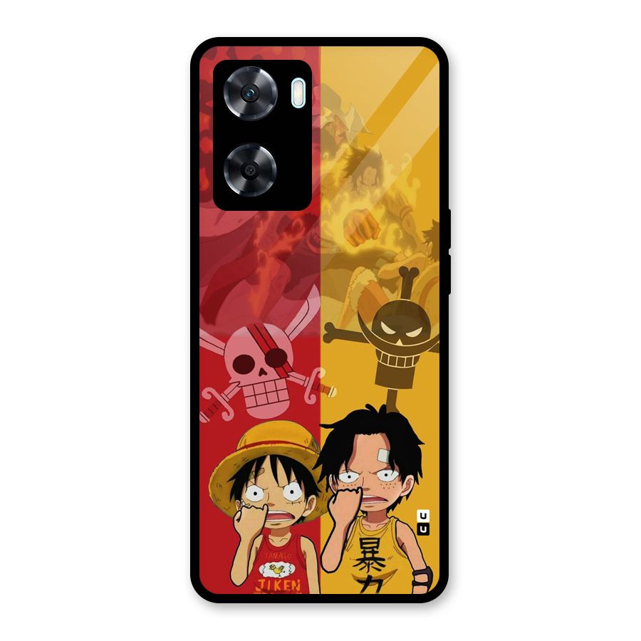 Luffy And Ace Glass Back Case for Oppo A77s