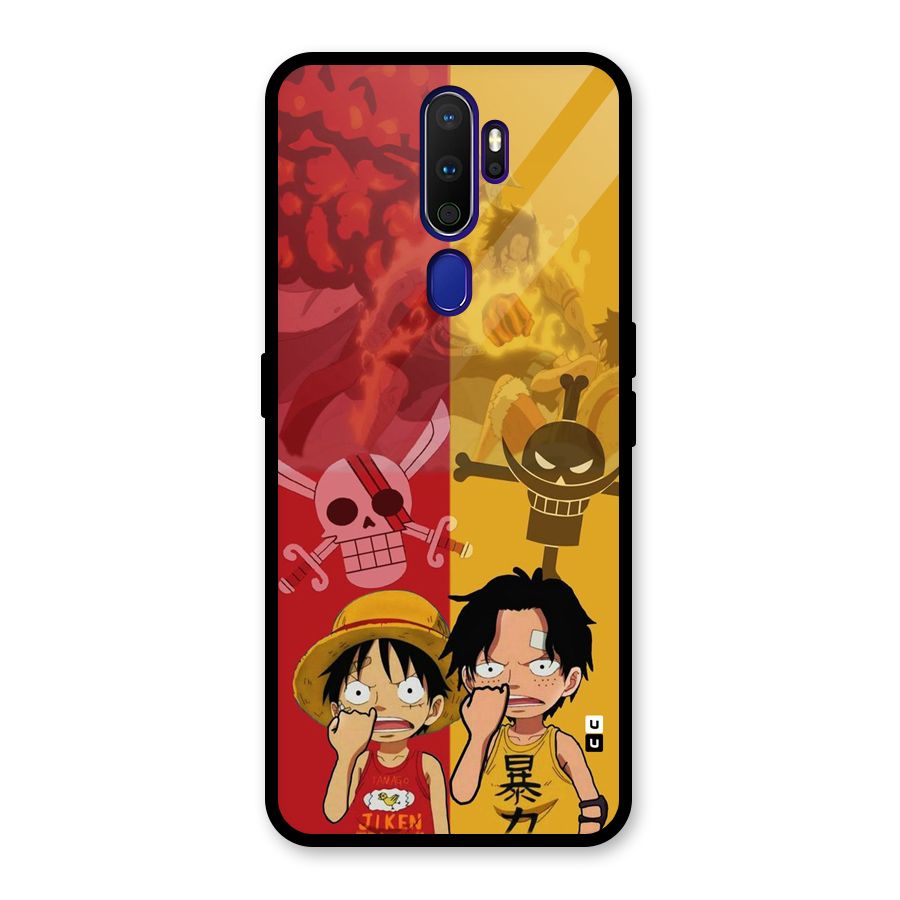 Luffy And Ace Glass Back Case for Oppo A9 (2020)