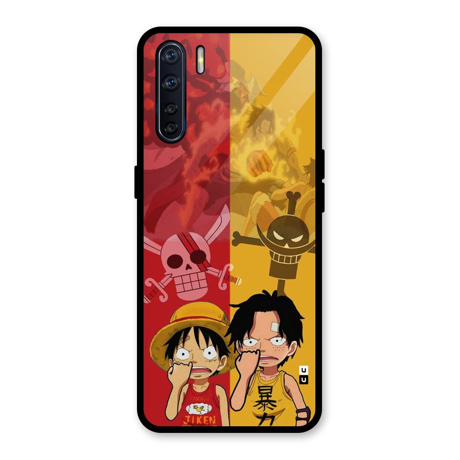 Luffy And Ace Glass Back Case for Oppo F15