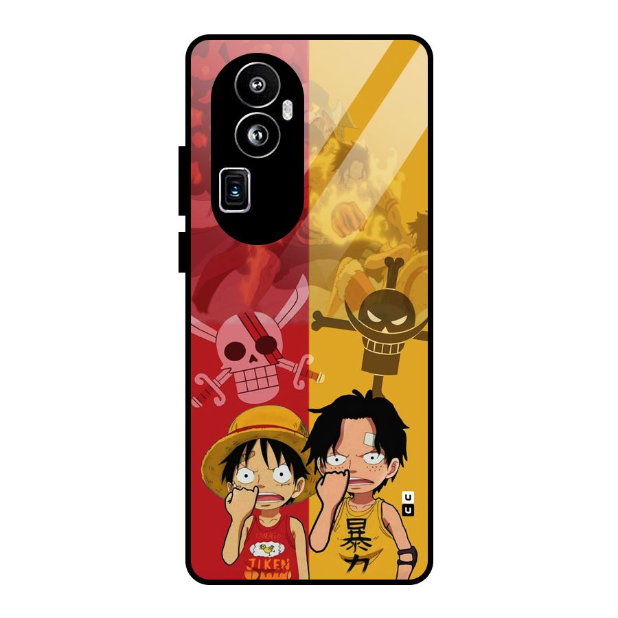 Luffy And Ace Glass Back Case for Oppo Reno10 Pro Plus