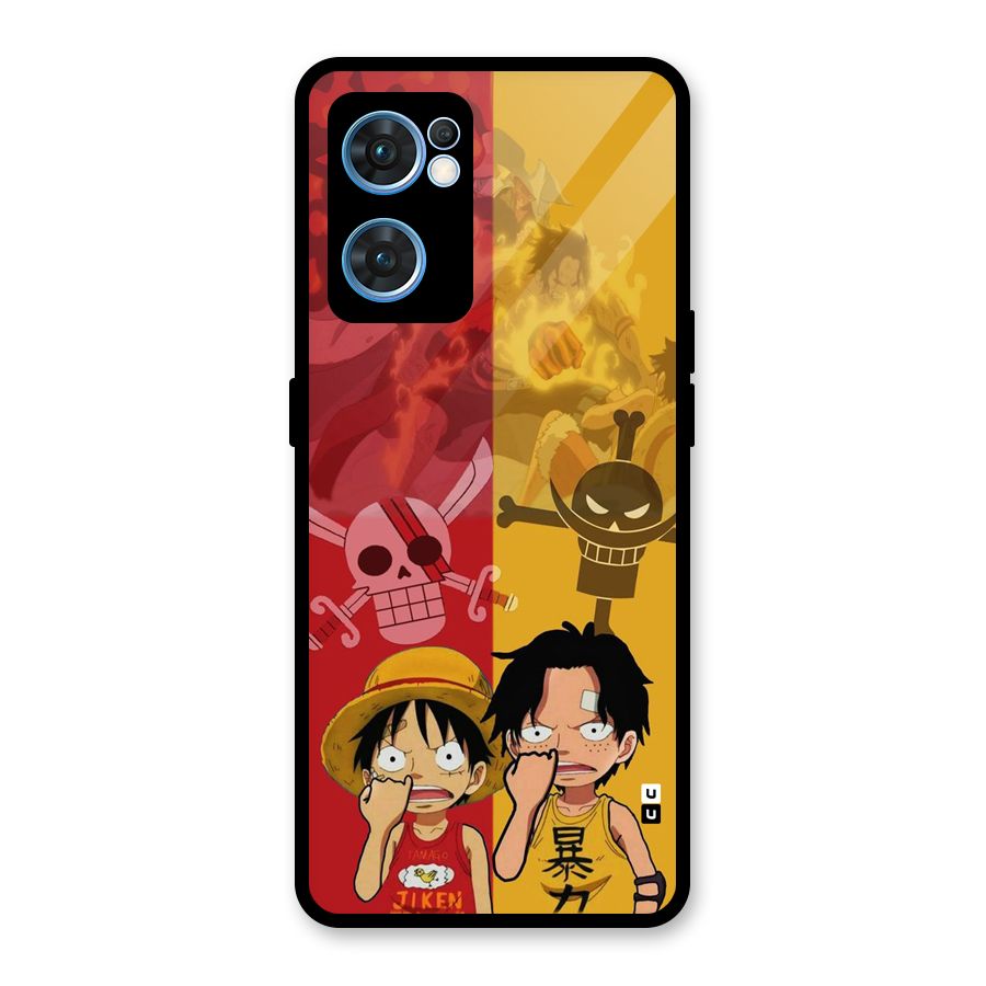 Luffy And Ace Glass Back Case for Oppo Reno7 5G