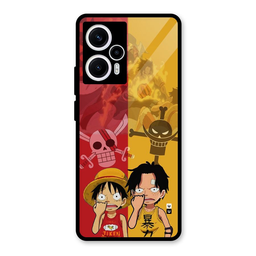 Luffy And Ace Glass Back Case for Poco F5