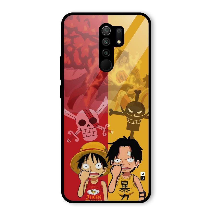 Luffy And Ace Glass Back Case for Poco M2