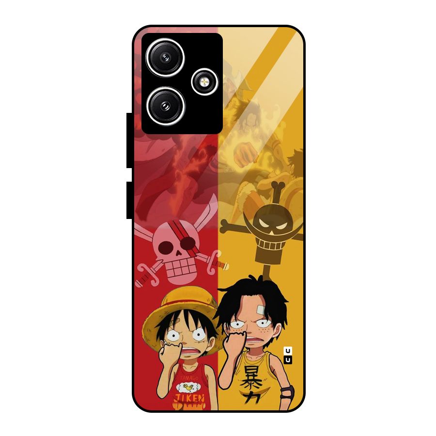Luffy And Ace Glass Back Case for Poco M6 Pro