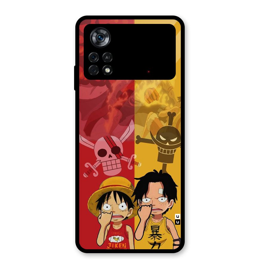 Luffy And Ace Glass Back Case for Poco X4 Pro 5G