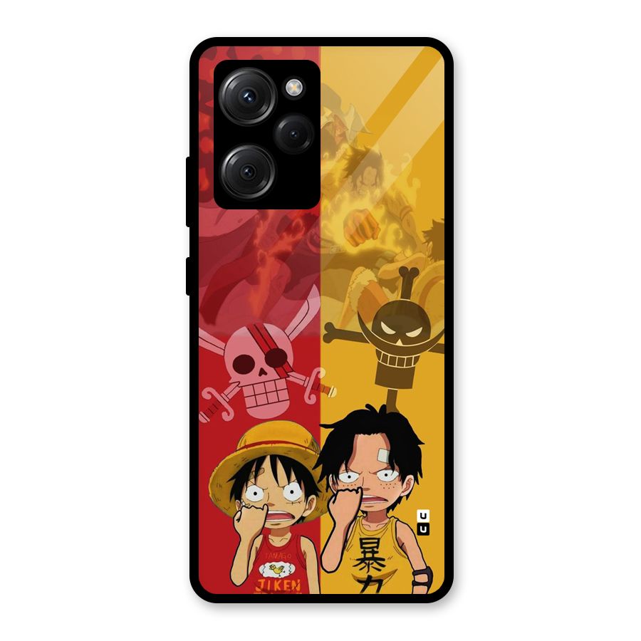 Luffy And Ace Glass Back Case for Poco X5 Pro