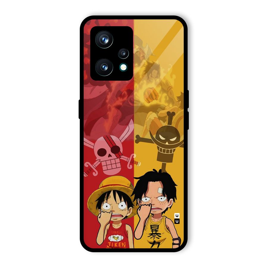 Luffy And Ace Glass Back Case for Realme Narzo 50 Pro