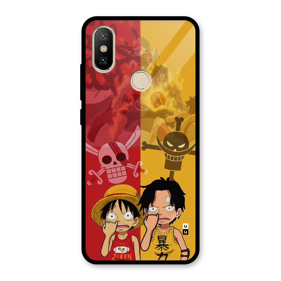 Luffy And Ace Glass Back Case for Redmi A2