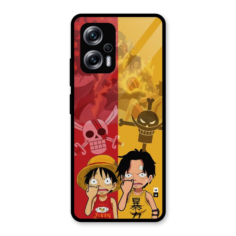 Luffy And Ace Glass Back Case for Redmi K50i