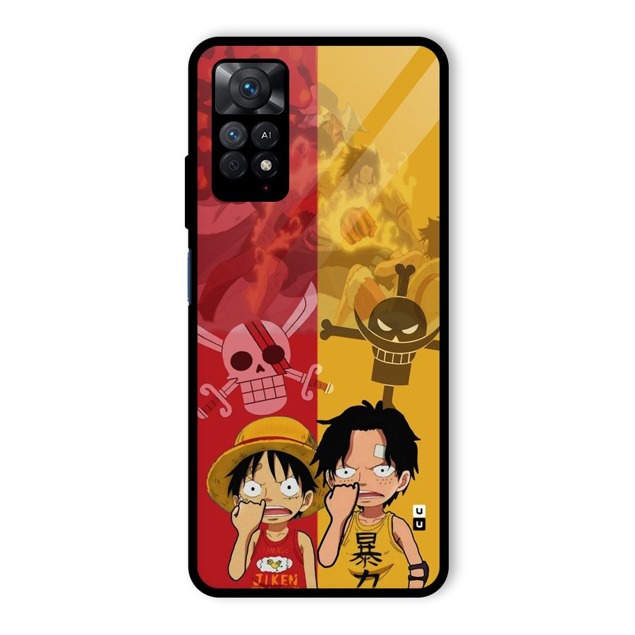 Luffy And Ace Glass Back Case for Redmi Note 11 Pro