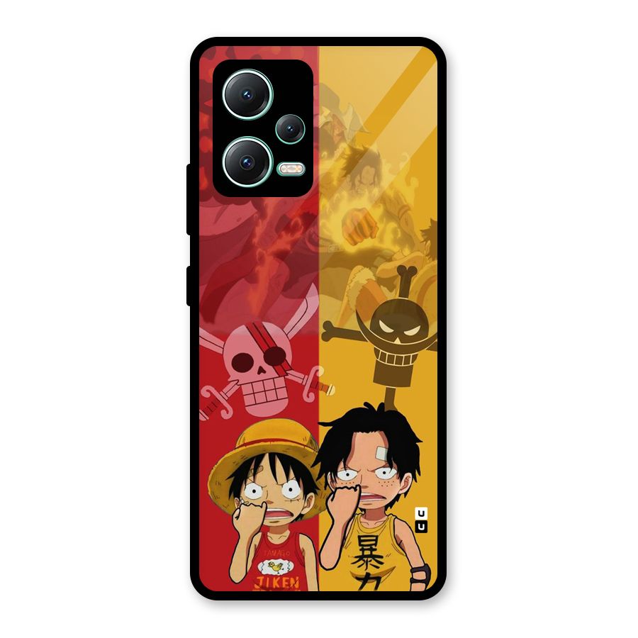 Luffy And Ace Glass Back Case for Redmi Note 12 5G