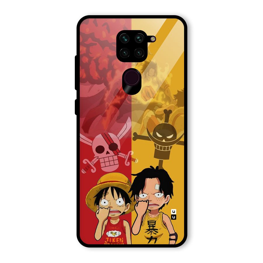Luffy And Ace Glass Back Case for Redmi Note 9
