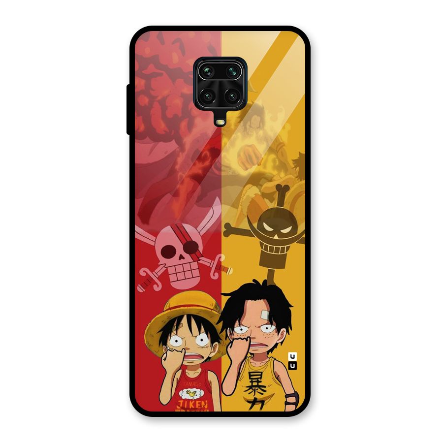 Luffy And Ace Glass Back Case for Redmi Note 9 Pro