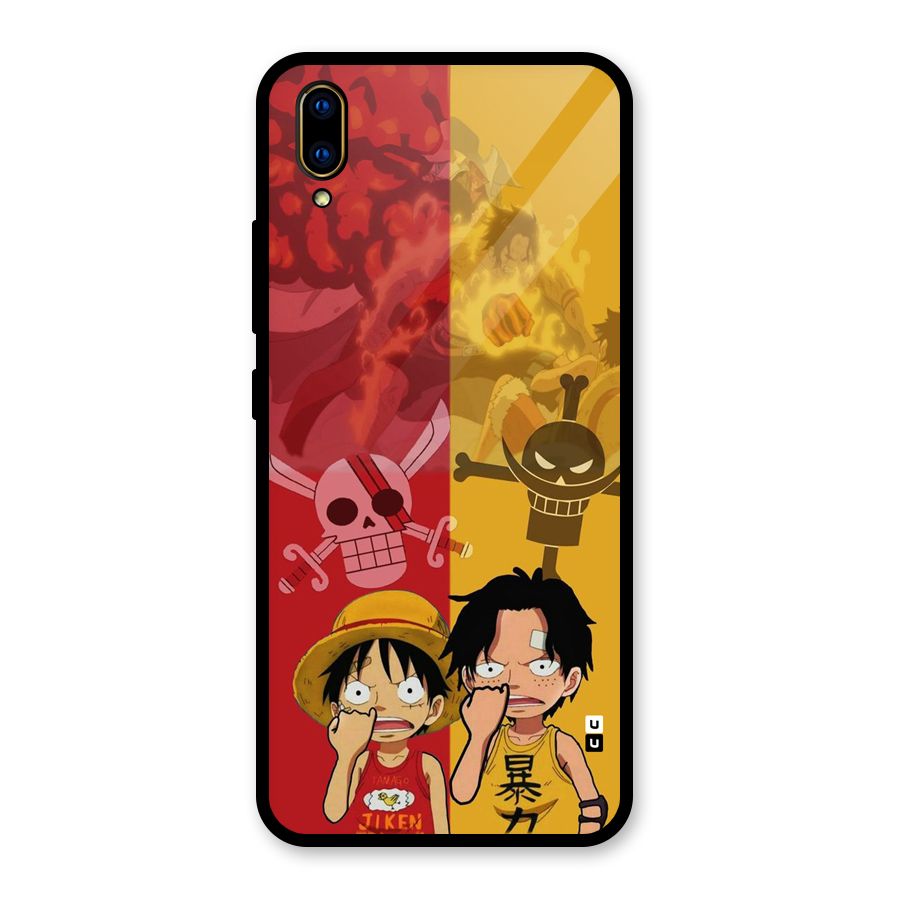 Luffy And Ace Glass Back Case for Vivo V11 Pro