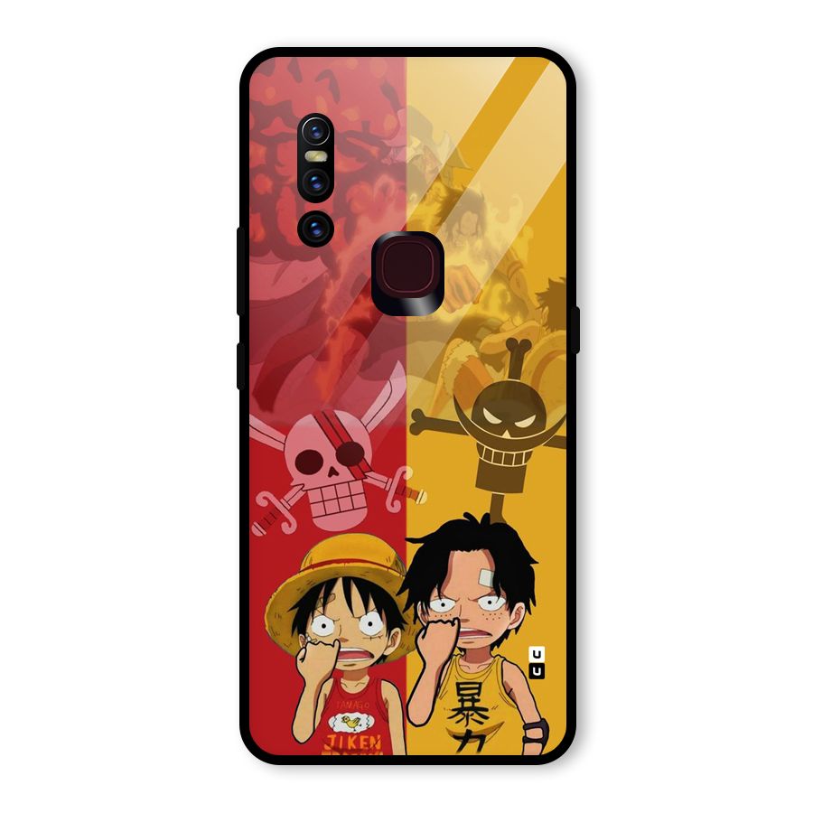 Luffy And Ace Glass Back Case for Vivo V15