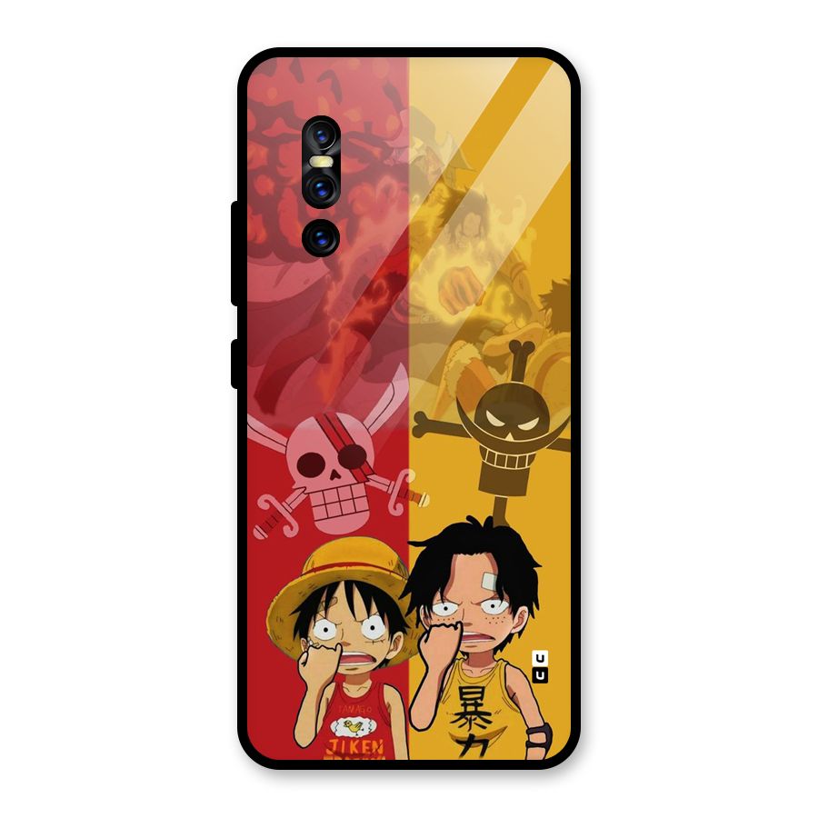 Luffy And Ace Glass Back Case for Vivo V15 Pro