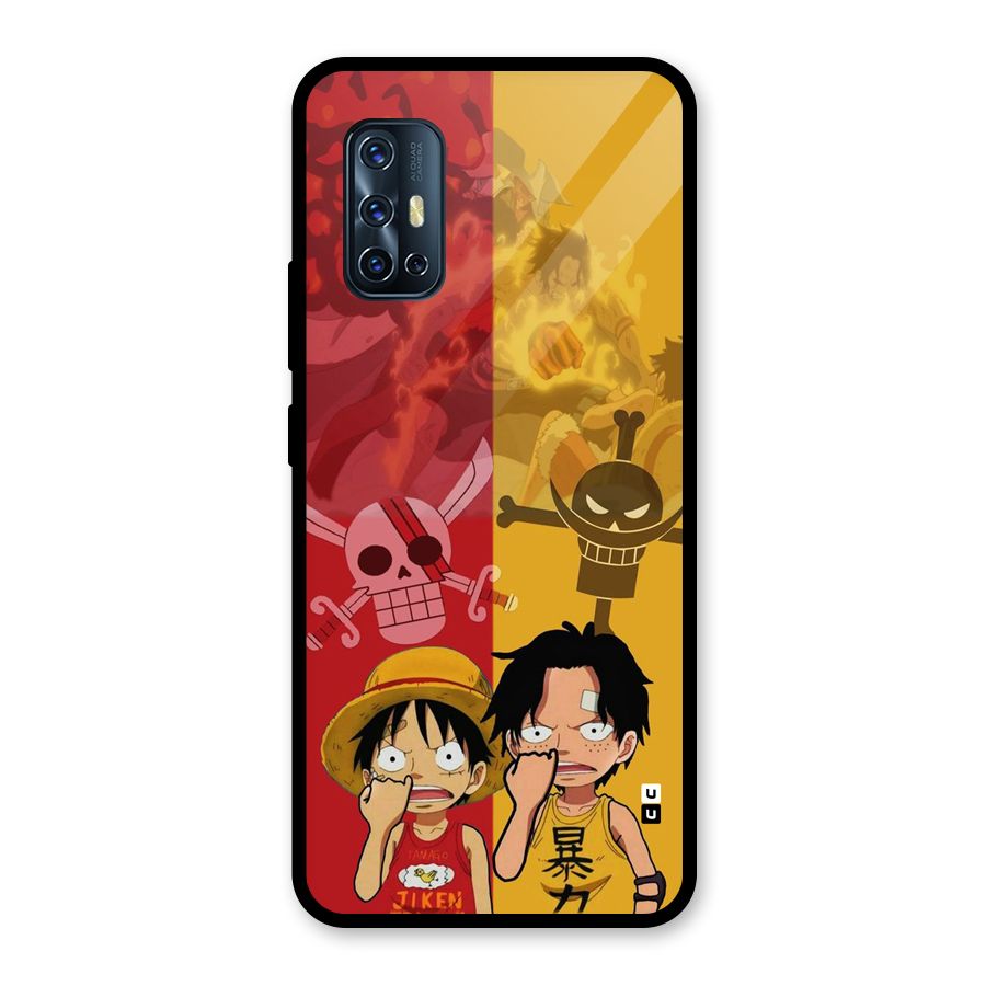Luffy And Ace Glass Back Case for Vivo V17