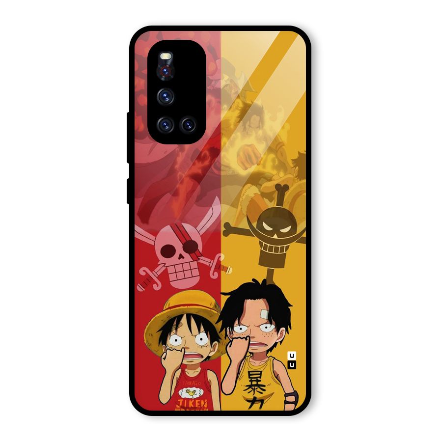 Luffy And Ace Glass Back Case for Vivo V19