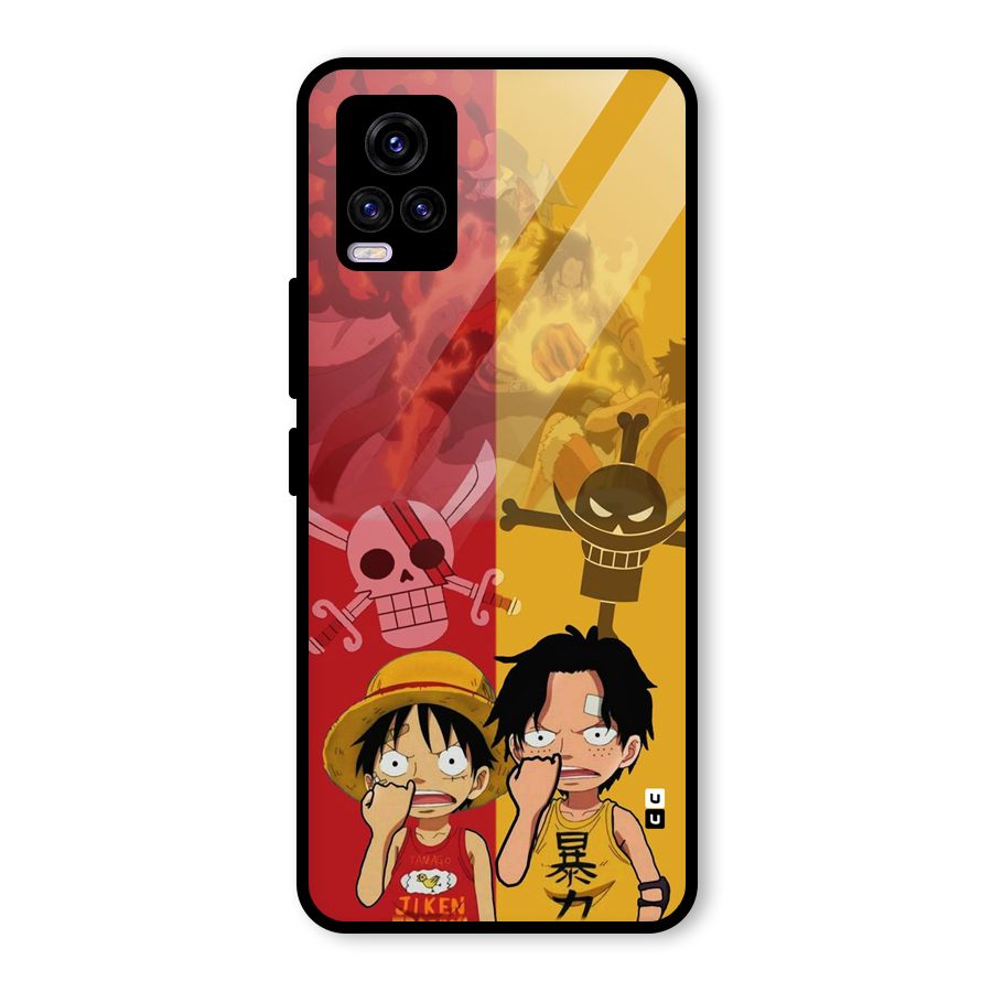Luffy And Ace Glass Back Case for Vivo V20