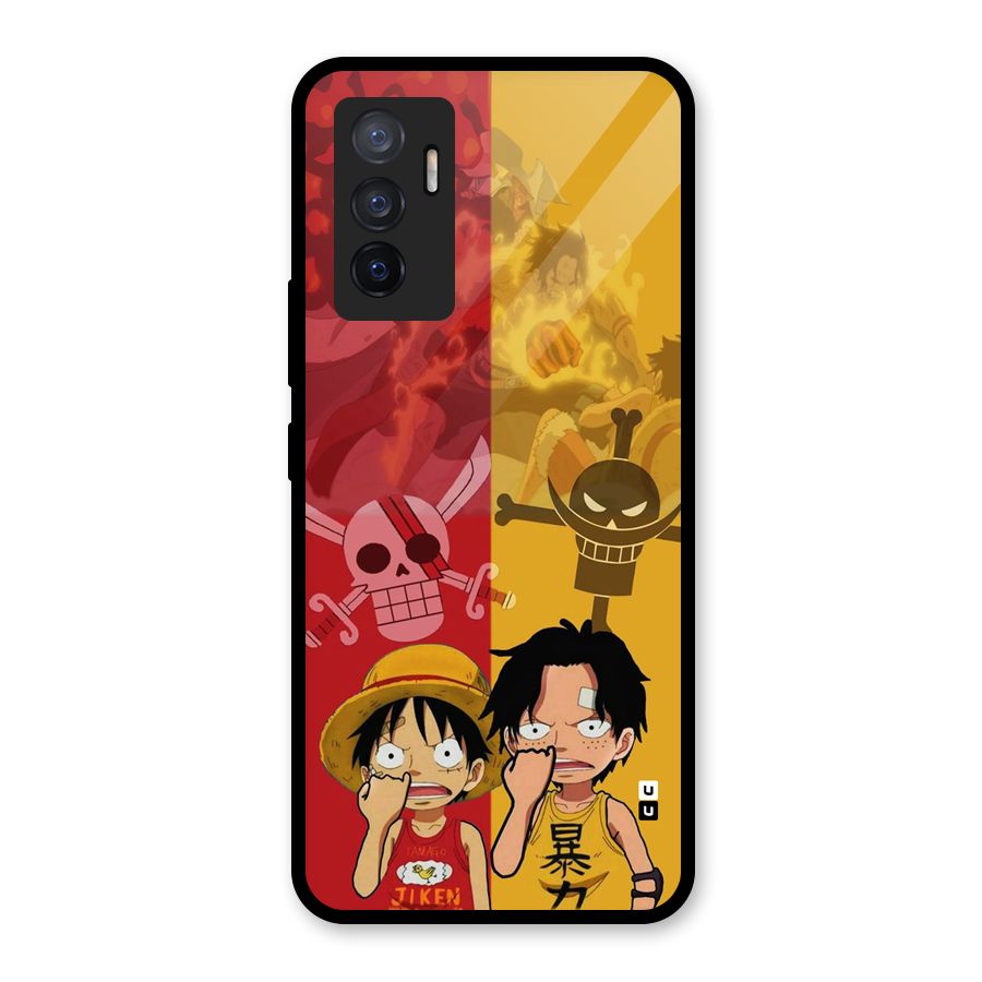 Luffy And Ace Glass Back Case for Vivo V23e