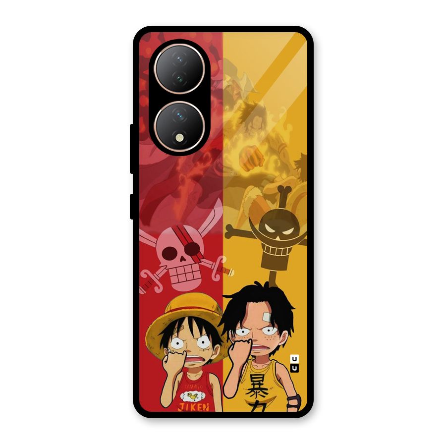 Luffy And Ace Glass Back Case for Vivo Y100