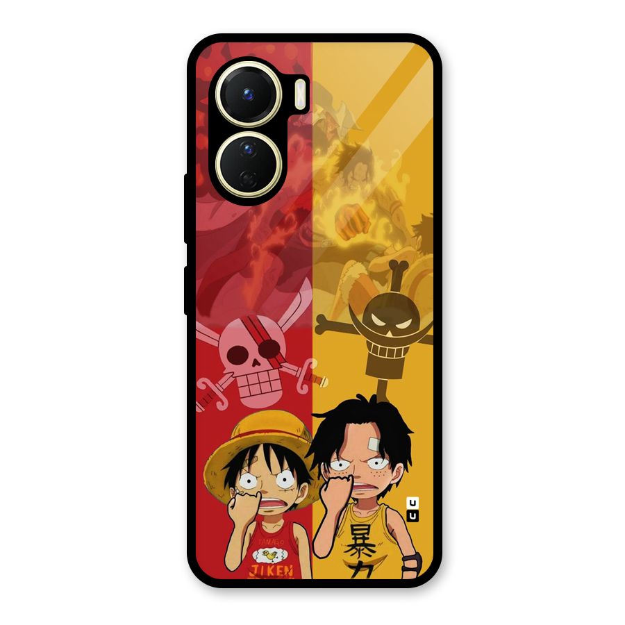 Luffy And Ace Glass Back Case for Vivo Y16