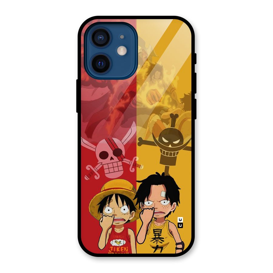 Luffy And Ace Glass Back Case for iPhone 12 Mini