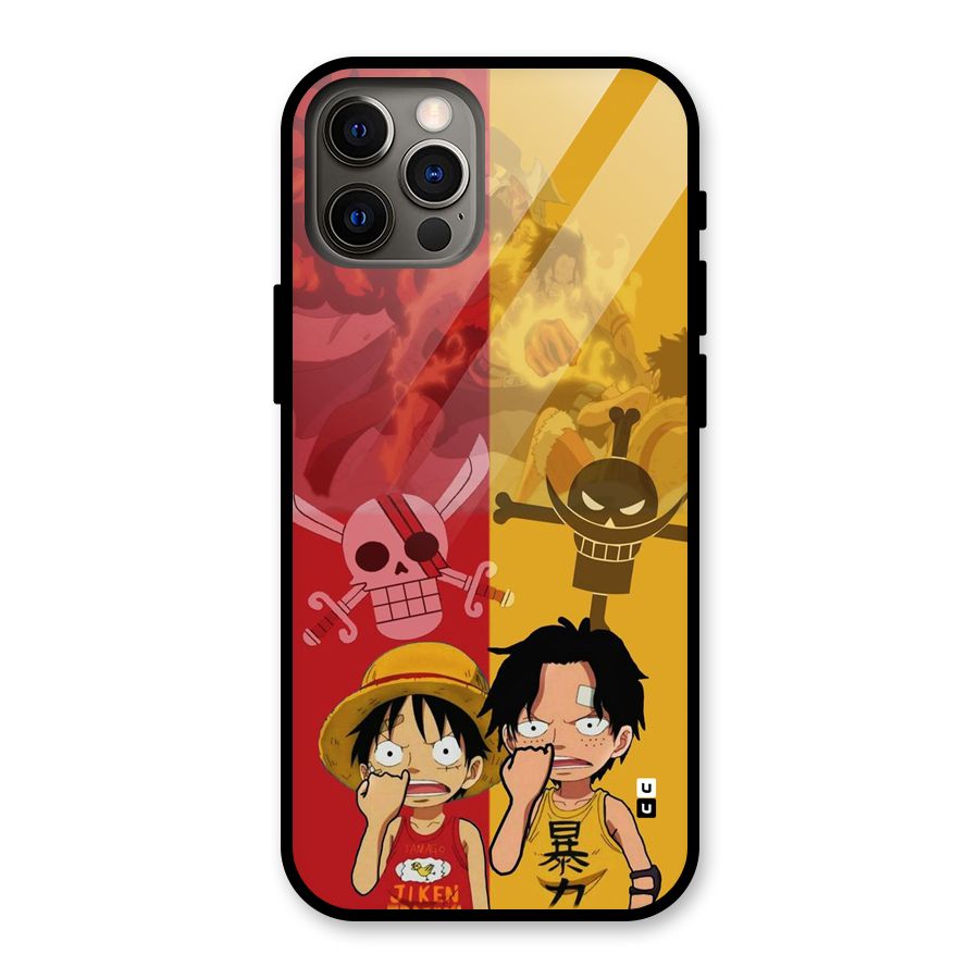 Luffy And Ace Glass Back Case for iPhone 12 Pro