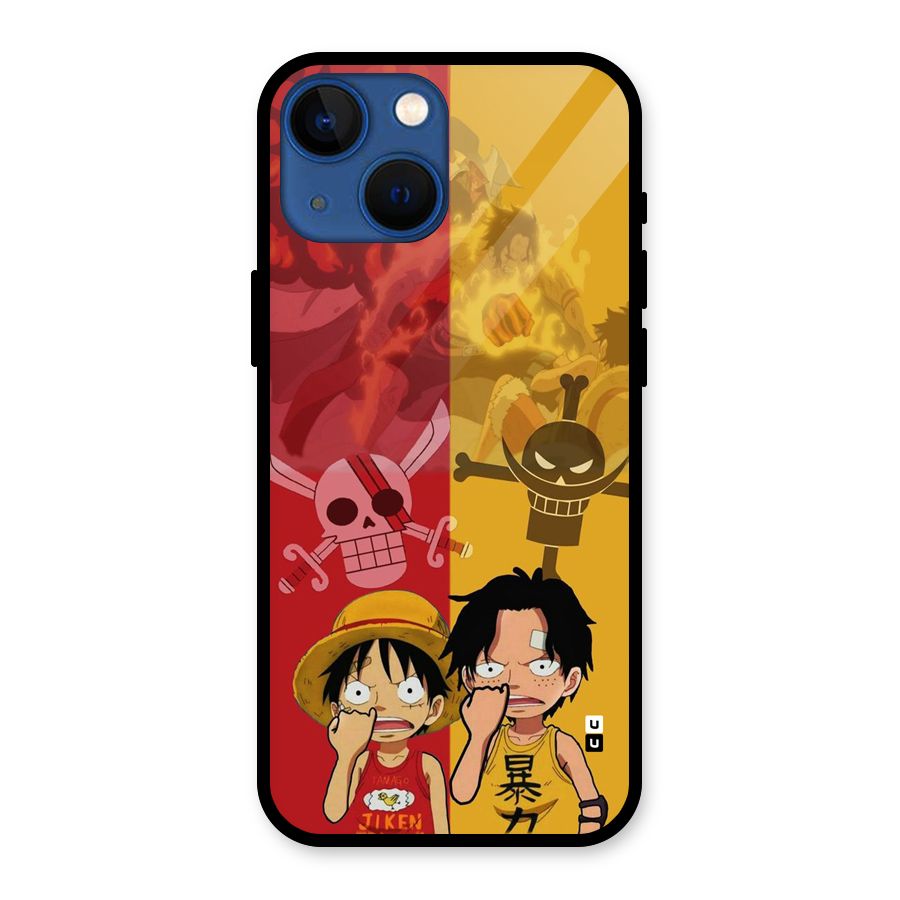 Luffy And Ace Glass Back Case for iPhone 13 Mini
