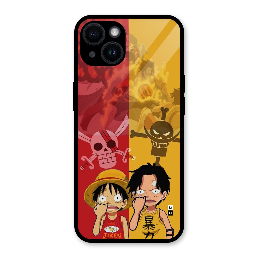 Luffy And Ace Glass Back Case for iPhone 14