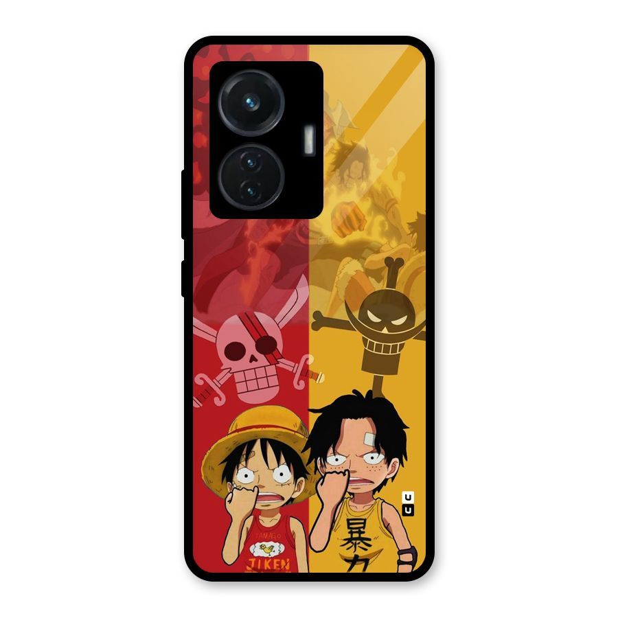 Luffy And Ace Glass Back Case for iQOO Z6 44W