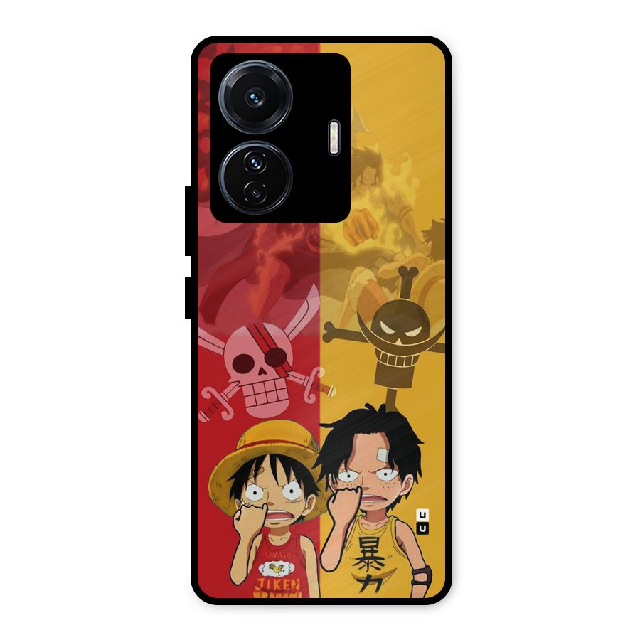 Luffy And Ace Metal Back Case for Vivo T1 Pro
