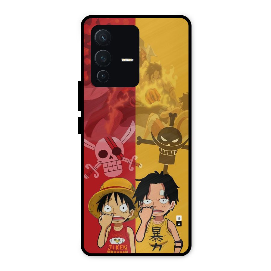 Luffy And Ace Metal Back Case for Vivo V23 5G