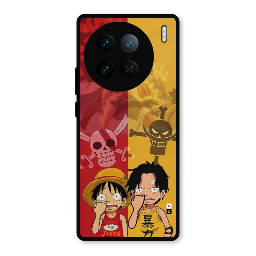 Luffy And Ace Metal Back Case for Vivo X90 Pro